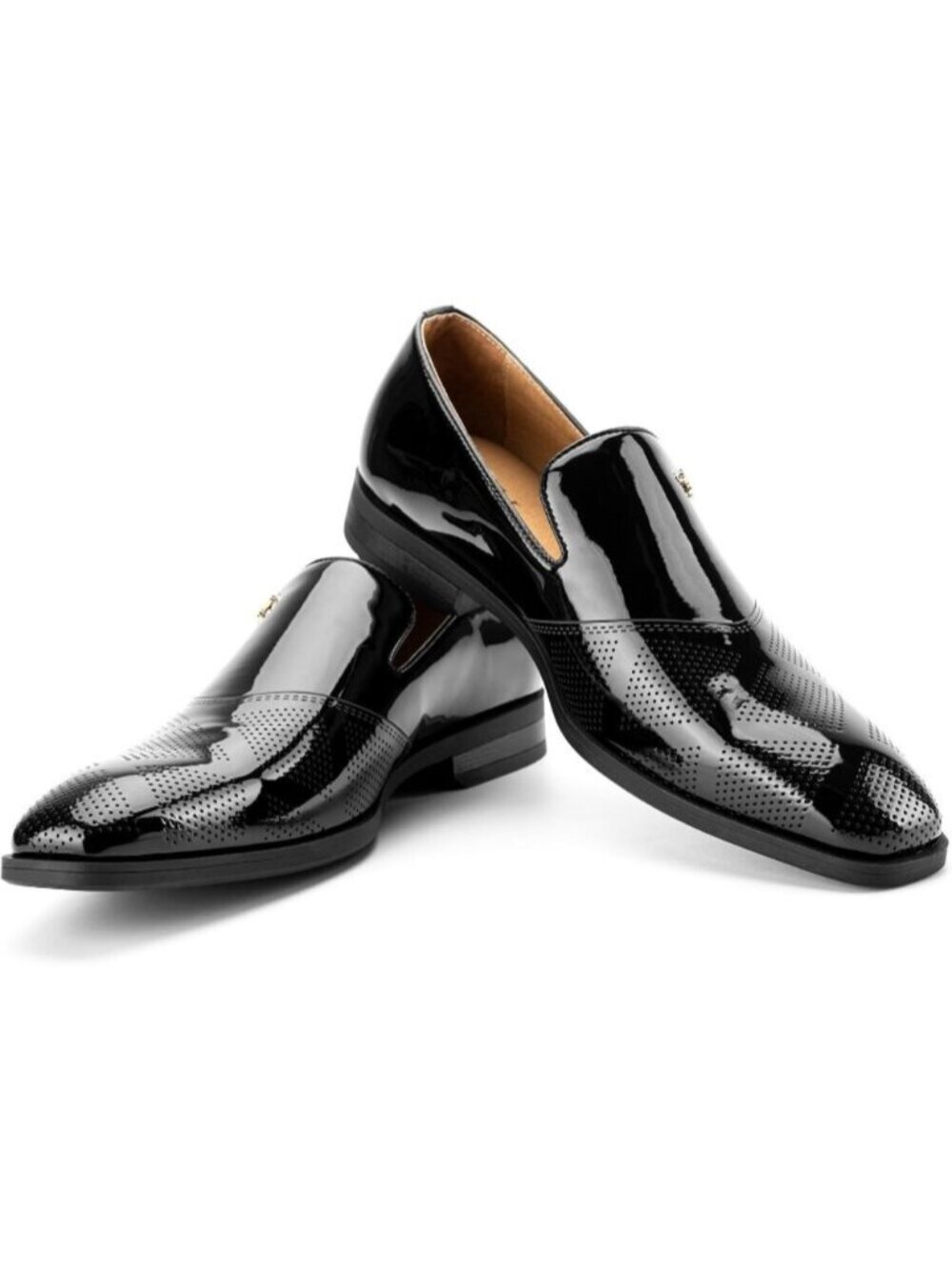 Men's Black Shine Pu Leather Tassel Slip On Loafers Formal Events Dress Shoes